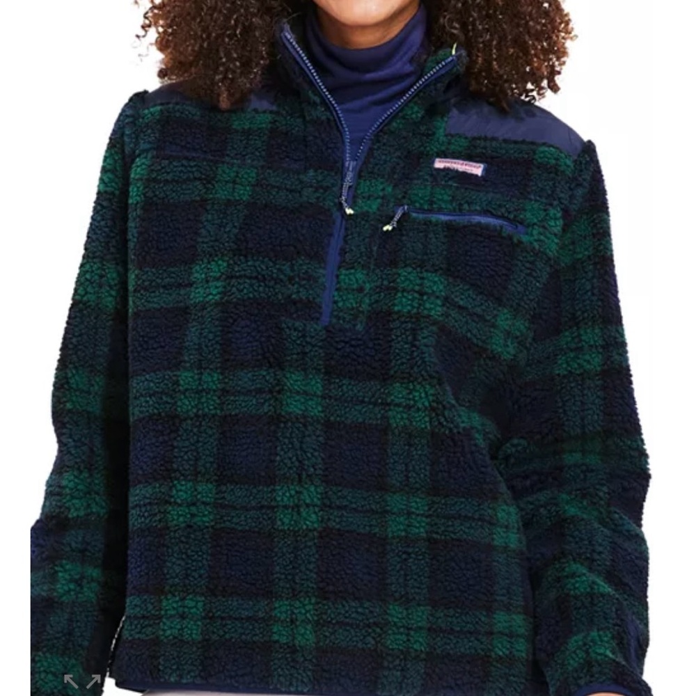 Vineyard Vines Blackwatch Plaid Sherpa Sweatshirt